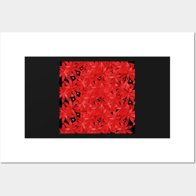 Multitude of flowers in red Wall Art by cocodes